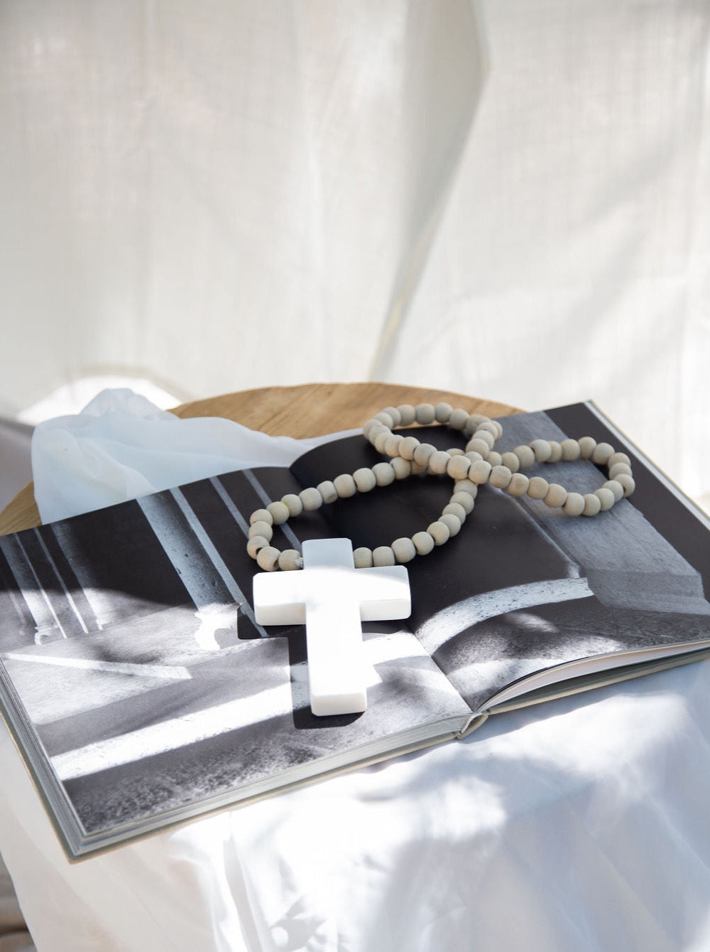 Alma Beaded Marble Cross